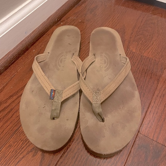 Rainbow Tan Flip Flops - Picture 1 of 2